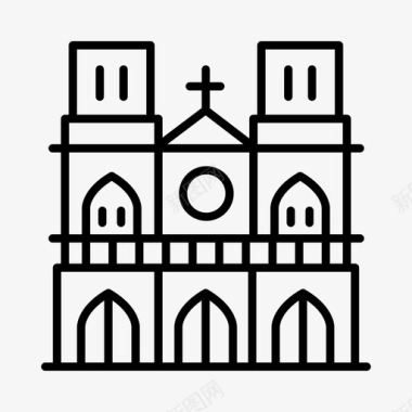 圣母院建筑法国图标图标