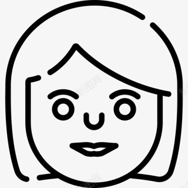 女人whatsapp笑脸3直系图标图标