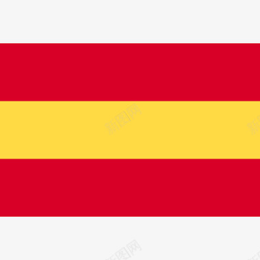 西班牙长方形国家简单旗帜图标图标