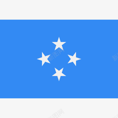 密克罗尼西亚长方形国家简旗图标图标