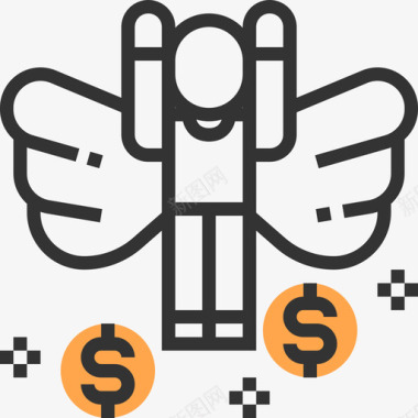 天使金融自由黄影图标图标