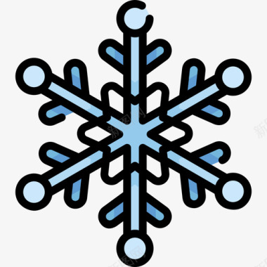 雪花冬季7线性颜色图标图标
