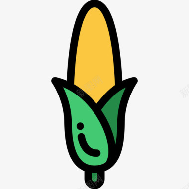 玉米感恩节57线形颜色图标图标