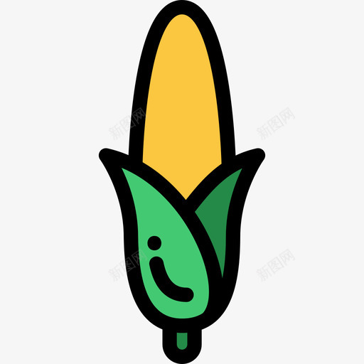玉米感恩节57线形颜色图标svg_新图网 https://ixintu.com 感恩节57 玉米 线形颜色