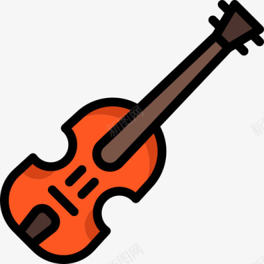 小提琴音乐25线性颜色图标图标