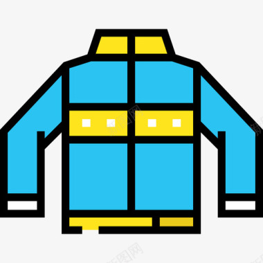 夹克冬装2线性颜色图标图标