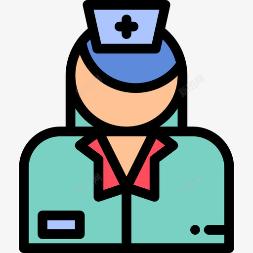 护士医学院2线性颜色图标svg_新图网 https://ixintu.com 医学院2 护士 线性颜色