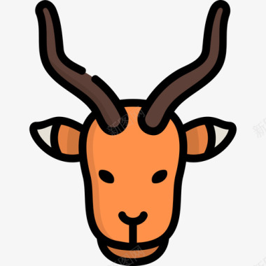 羚羊动物3线形颜色图标图标