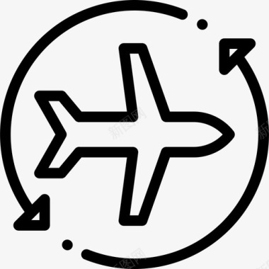 航班旅行应用程序图标线性图标