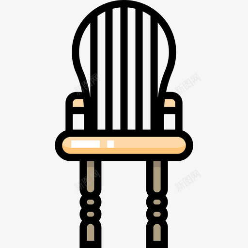 椅子复古装饰6线性颜色图标svg_新图网 https://ixintu.com 复古装饰6 椅子 线性颜色