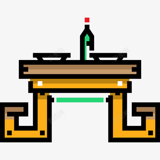 野餐桌野餐25线性颜色图标svg_新图网 https://ixintu.com 线性颜色 野餐25 野餐桌