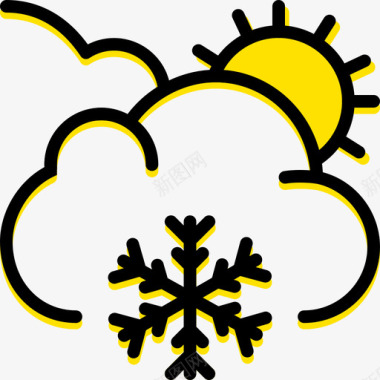 下雪天气70黄色图标图标