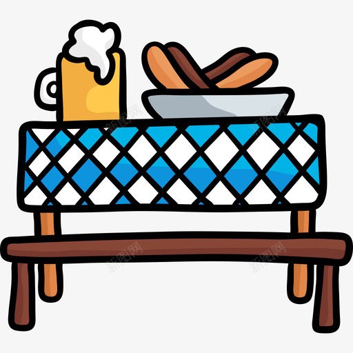 野餐桌啤酒节11彩色图标svg_新图网 https://ixintu.com 啤酒节11 彩色 野餐桌