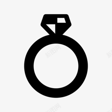 爱情戒指订婚珠宝图标图标