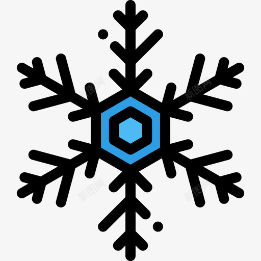 雪花圣诞70线性颜色图标svg_新图网 https://ixintu.com 圣诞70 线性颜色 雪花