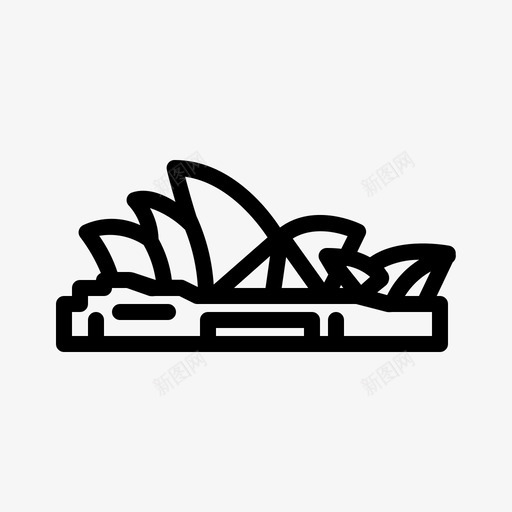 悉尼歌剧院澳大利亚建筑图标svg_新图网 https://ixintu.com 地标性 建筑 悉尼歌剧院 旅游 标志性 澳大利亚