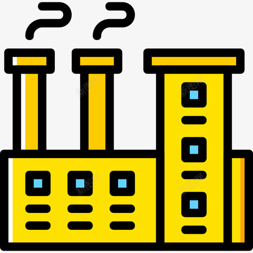 工厂工业8黄色图标svg_新图网 https://ixintu.com 工业8 工厂 黄色