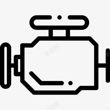 发动机汽车发动机13线性图标图标