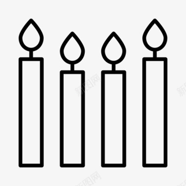 蜡烛庆祝新年图标图标