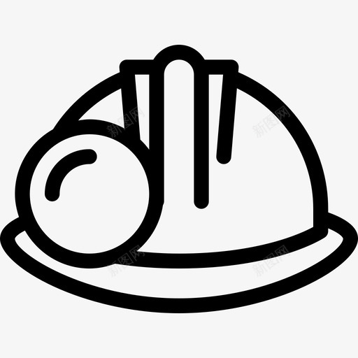 头盔建筑业线性图标svg_新图网 https://ixintu.com 头盔 建筑业 线性