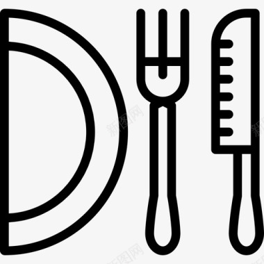 餐厅餐厅元素6线性图标图标