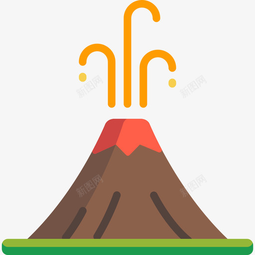 火山自然灾害平坦图标svg_新图网 https://ixintu.com 平坦 火山 自然灾害