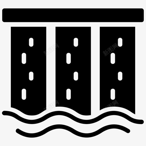 水力发电水坝发电图标svg_新图网 https://ixintu.com 发电 水力发电 水坝 能源雕文图标