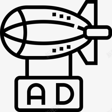 齐柏林飞艇广告3直线型图标图标