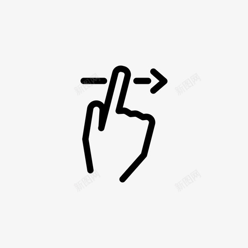 向右滑动手指手势图标svg_新图网 https://ixintu.com 向右滑动 手 手势 手指 水平 混合