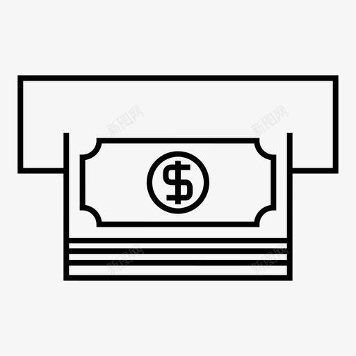 现金提款货币图标svg_新图网 https://ixintu.com 取款 提款 现金 美元 融资 货币