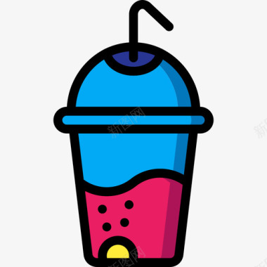 软饮料食品和饮料19线性颜色图标图标