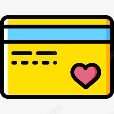 信用卡浪漫生活10黄色图标图标