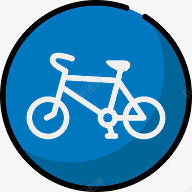 自行车交通标志9线颜色图标图标