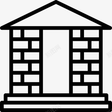 拱门建筑5线性图标图标