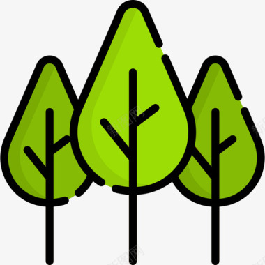 森林生态52线性颜色图标图标