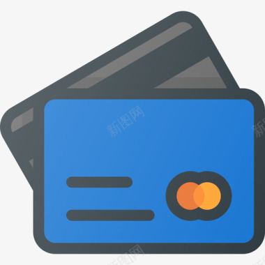 信用卡商业71线性彩色图标图标