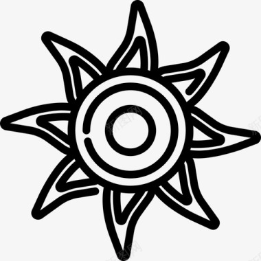 太阳波西米亚风格3直线型图标图标