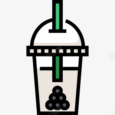 冰沙夏季食品饮料4线性颜色图标图标