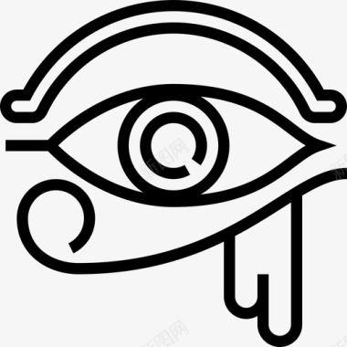 拉之眼埃及符号2直线图标图标