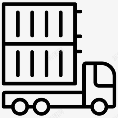 货运卡车货物送货车图标图标
