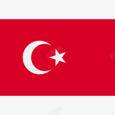 土耳其长方形国家简单旗图标图标