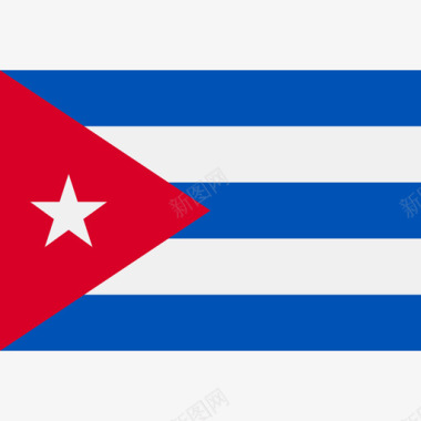 古巴长方形国家简单旗帜图标图标