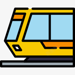 表情火车火车旅行地点表情符号3线颜色图标高清图片