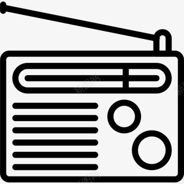 收音机retrotech2线性图标图标