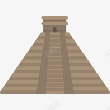 玛雅金字塔纪念碑13平坦图标图标