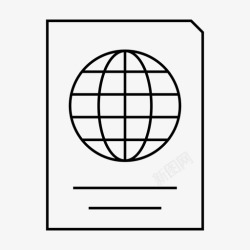 工作签证护照机场国际图标高清图片