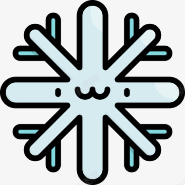 雪花天气50线形颜色图标图标