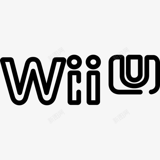 WiiU视频游戏标识3线性图标svg_新图网 https://ixintu.com WiiU 线性 视频游戏标识3