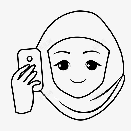 自拍表情女孩图标svg_新图网 https://ixintu.com 伊斯兰教 女孩 穆斯林 绿色 绿色女孩表情 自拍 表情