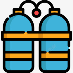 储气罐氧气罐暑假11线性颜色图标高清图片